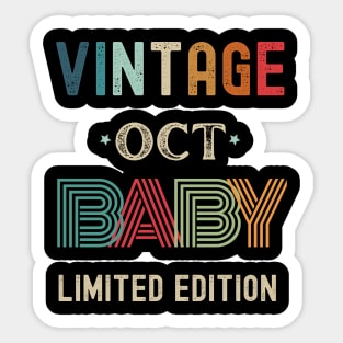 Vintage Limited Edition October Birthday Gift Sticker